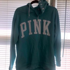 Aqua blue PINK HOODY